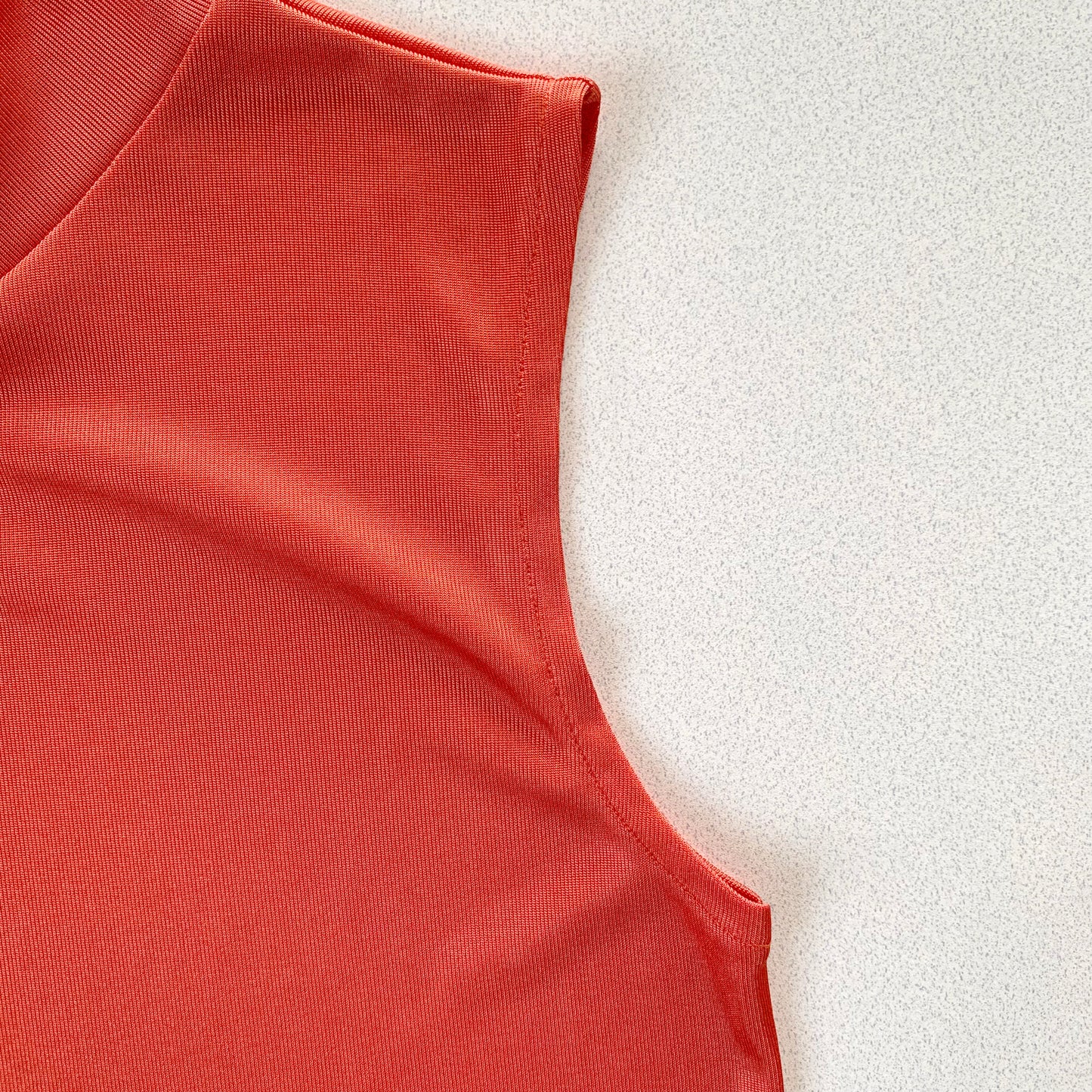 red shirring vest