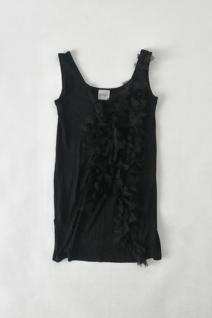 black feather design tops