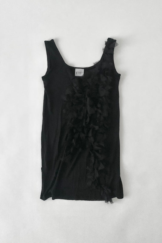 black feather design tops