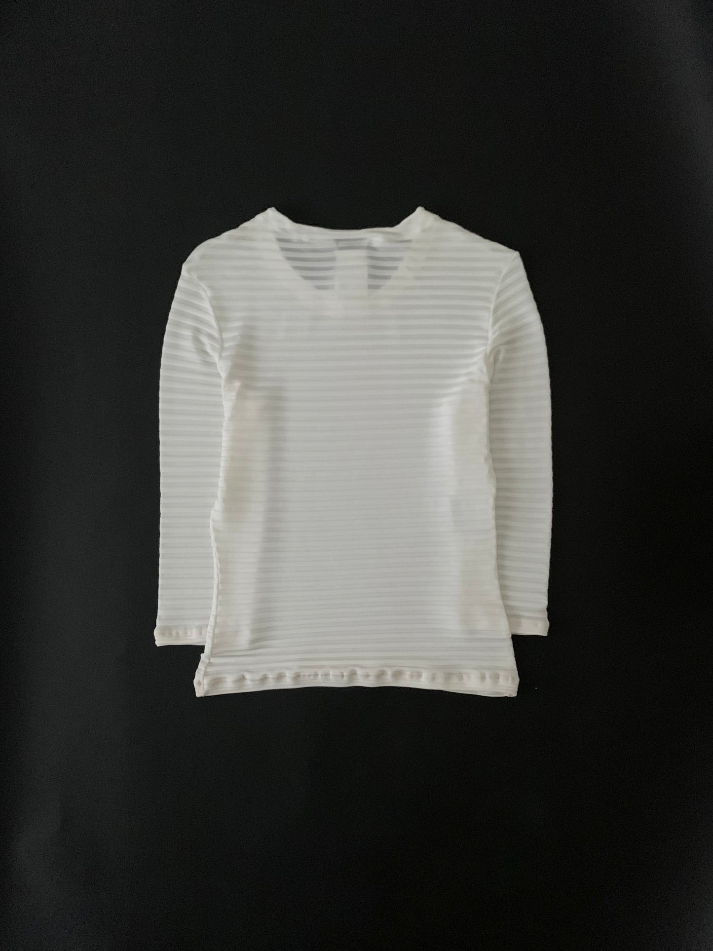 Italy ivory sheer stripe tops