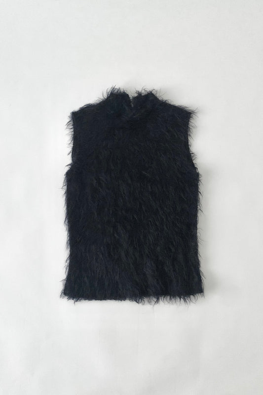 dark purple mohair fur vest