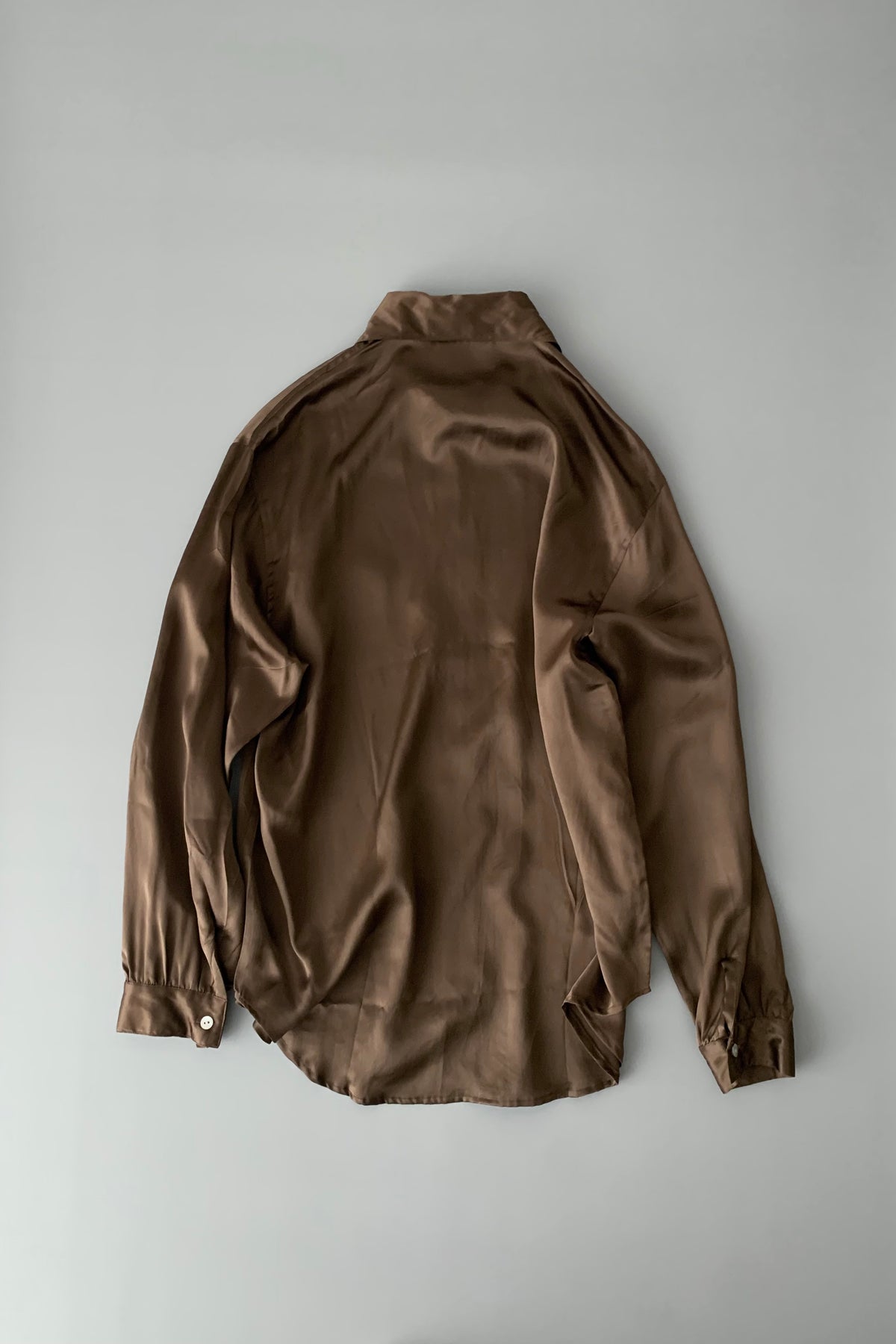brown silk over sized shirt