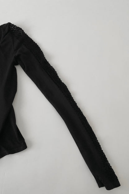 DKNY black mesh long sleeves