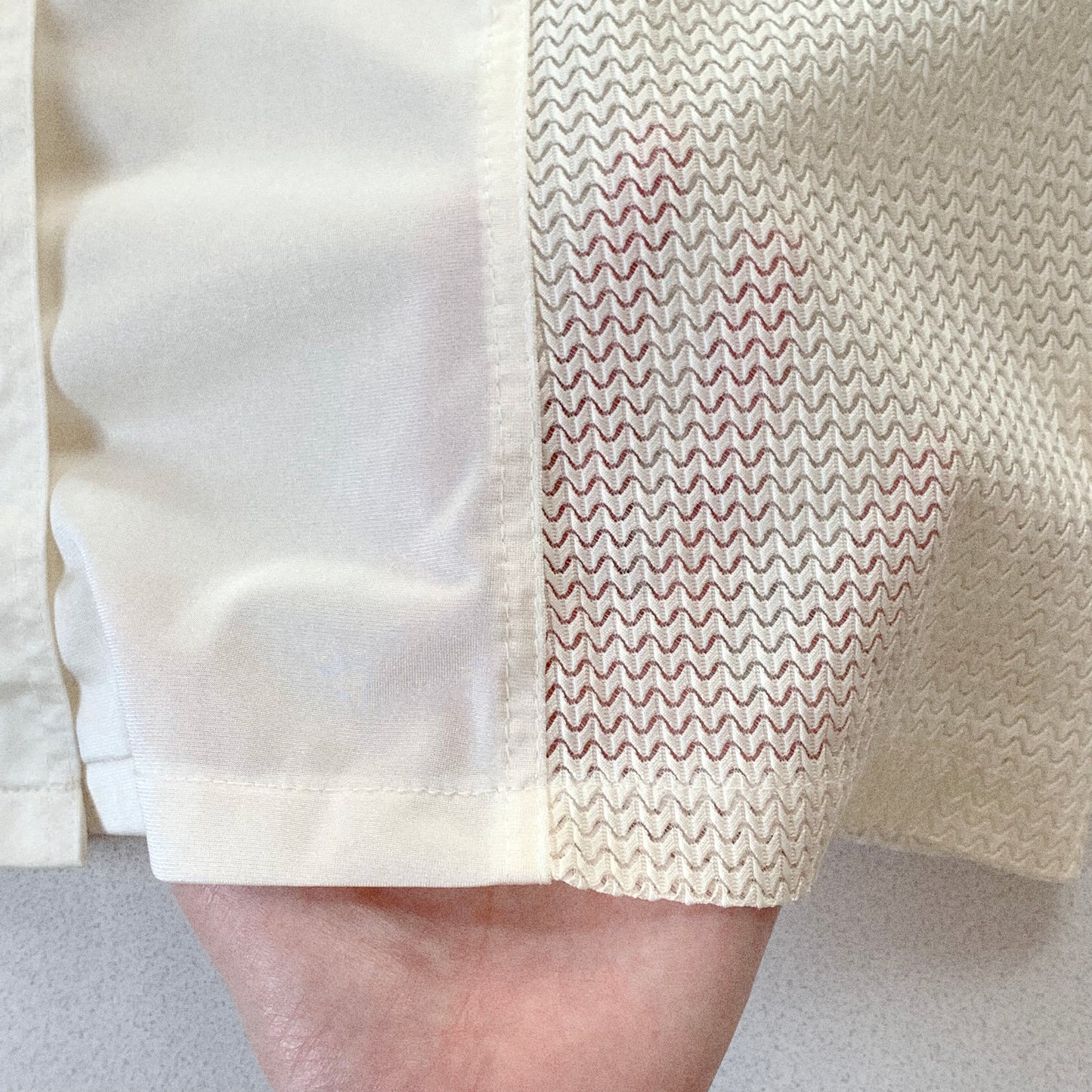 Ivory mesh satin shirt