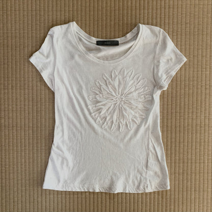 white flower icon T tops