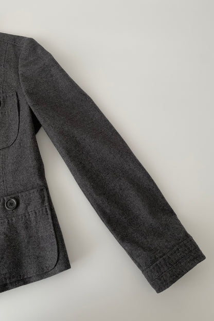 dark gray buttons design wool jacket