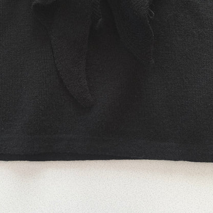 black v frill knit vest
