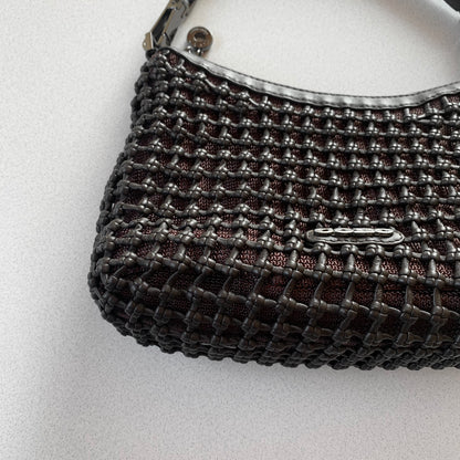 rattan motif mini bag