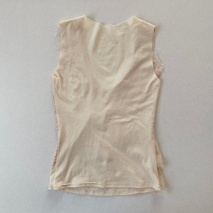 pink beige chiffon design tops