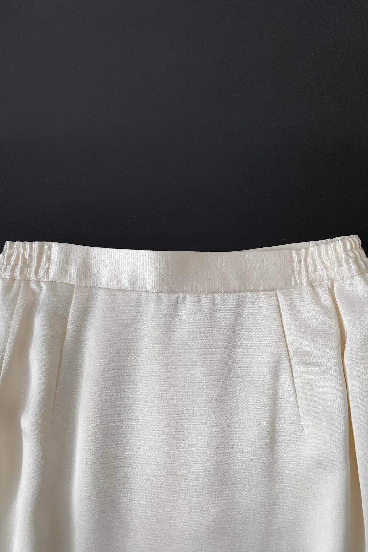 cream satin midi skirt