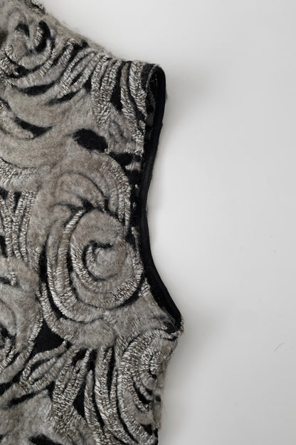 Italy black beige patterned vest