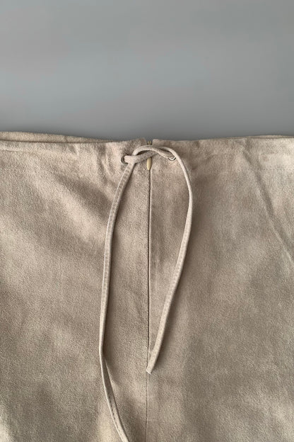 Italy suede leather mini skirt