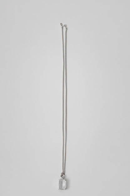 silver crystal long necklace