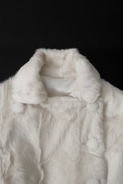 goat fur double breasted  jacket