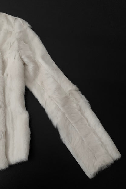 goat fur double breasted  jacket