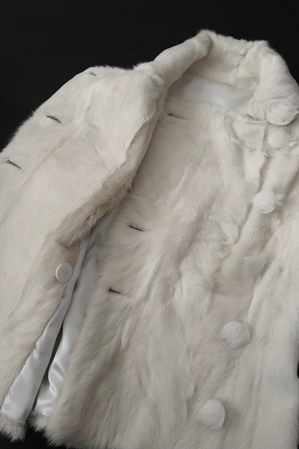 goat fur double breasted  jacket
