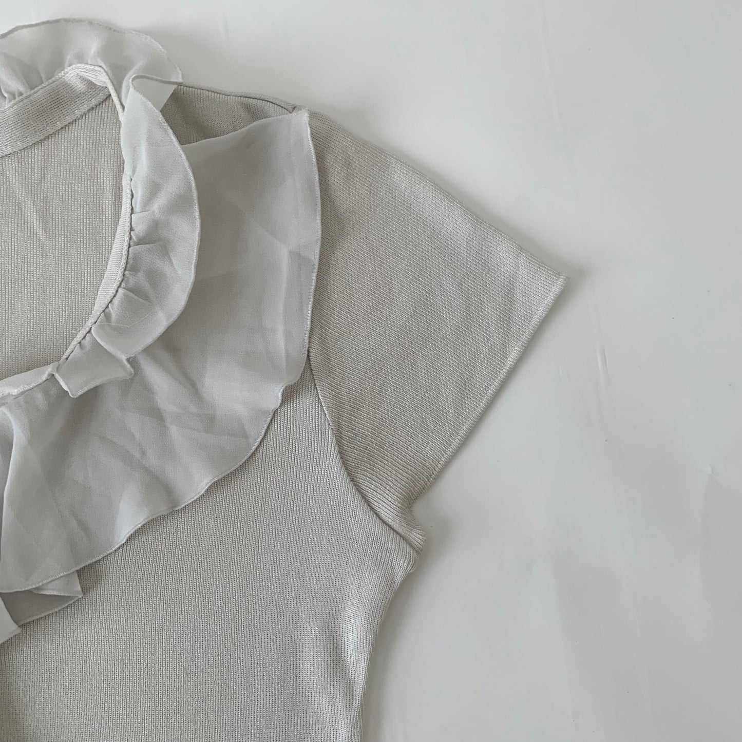light gray frill design tops