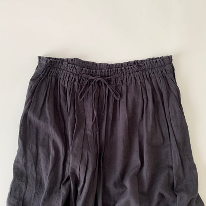 charcoal gray linen skirt