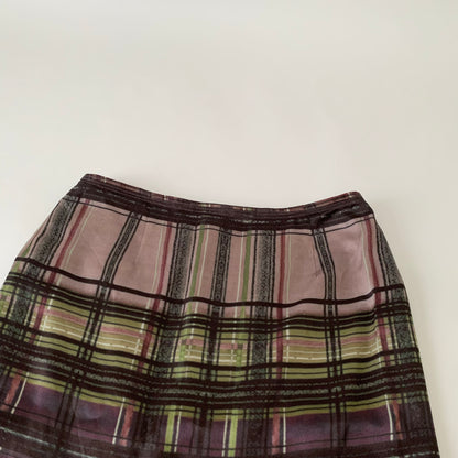 brown argyle silk skirt