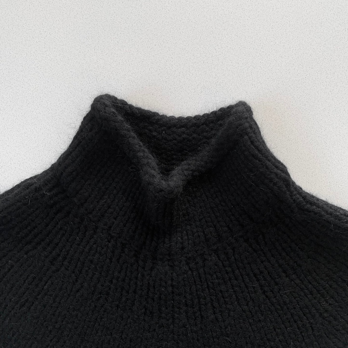 black french sleeve knit tops