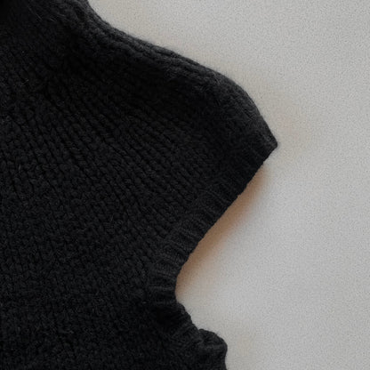 black french sleeve knit tops